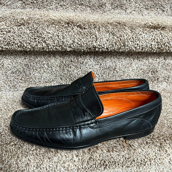 Santoni Men\'s Black Leather Casual Loafers Shoes Loafers main image 14